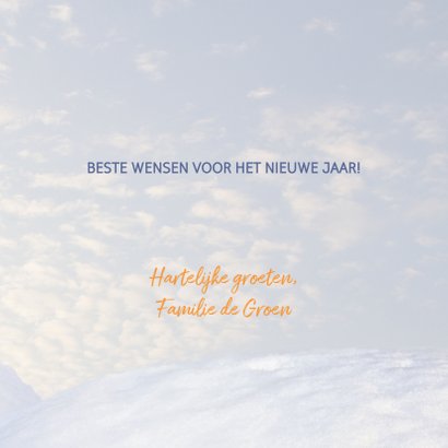 Kerstkaart roodborst sneeuw met jaartal 3