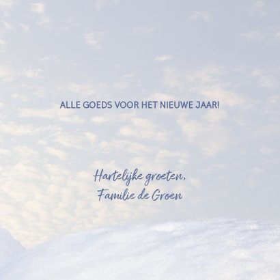 Kerstkaart roodborst sneeuw met jaartal 3