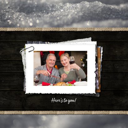 Kerstkaart roodborstje en label 2