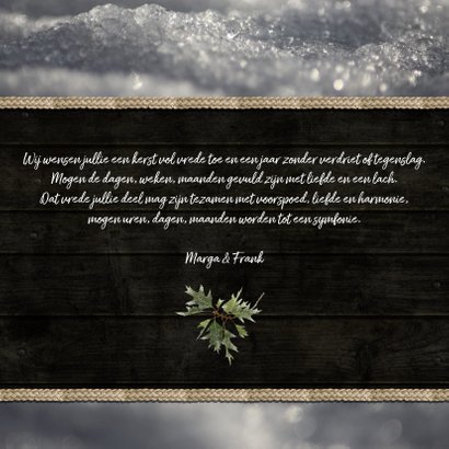 Kerstkaart roodborstje en label 3