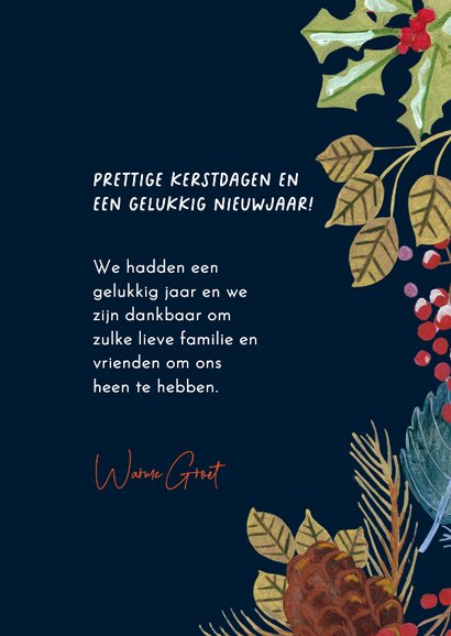 Kerstkaart roodborstjes bij volle maan 3