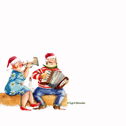 Kerstkaart samen muziek maken 2