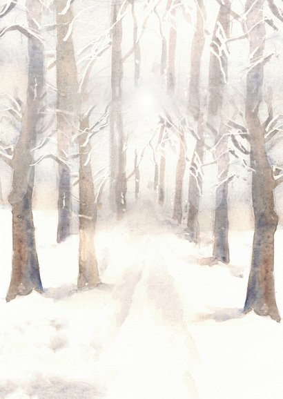 Kerstkaart samen op de fiets met boom verticaal Achterkant