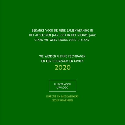 Kerstkaart Samen op weg naar een duurzaam en groen 2020 3
