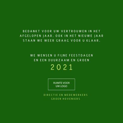 Kerstkaart Samen op weg naar een duurzaam en groen 2021 3