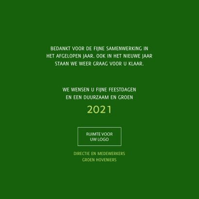 Kerstkaart Samen op weg naar een duurzaam en groen 2021 3