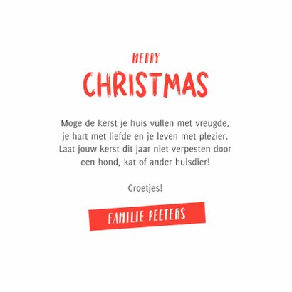 Kerstkaart santa claws kat boom humor illustratie 3