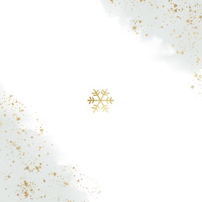 Kerstkaart save the date eucalyptus takje, spetters en foto Achterkant