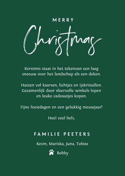 Kerstkaart schotse ruit nostalgisch groen foto tape 3