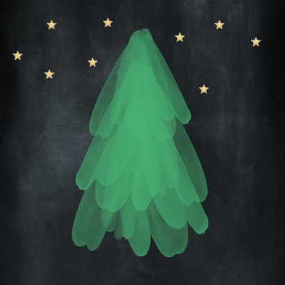 Kerstkaart sfeervolle kerstbomen en sterren 2
