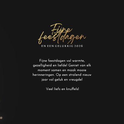 Kerstkaart silhouet kerstbomen met gouden lampjes 3