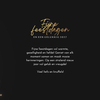 Kerstkaart silhouet kerstbomen met gouden lampjes 3