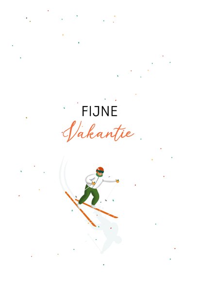 Kerstkaart skien en snowboarden 3