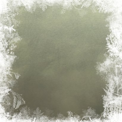 Kerstkaart sneeuw met label Achterkant