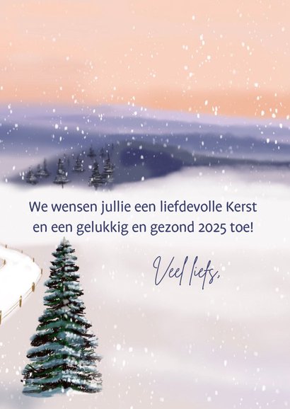 Kerstkaart sneeuwlandschap  3