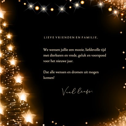 Kerstkaart sparkle and shine lichtgevende kerstboom sterren 3