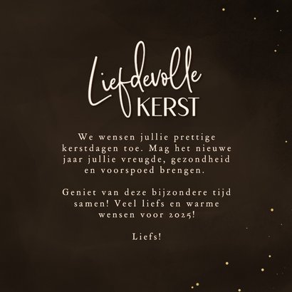 Kerstkaart sprankelend hart liefdevolle kerst bruin 3