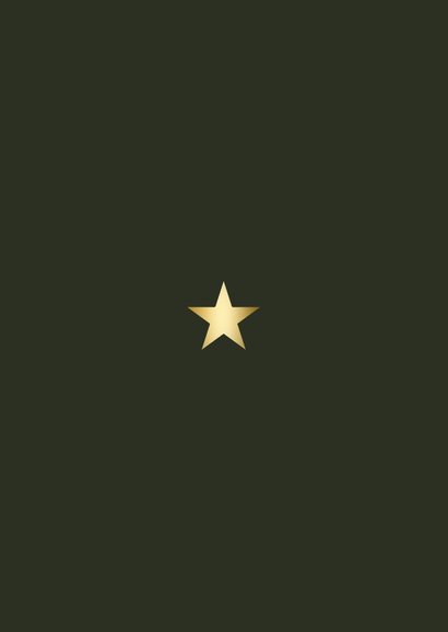 Kerstkaart staand fotocollage met gouden accenten Achterkant