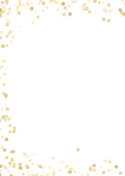 Kerstkaart staand met gouden confetti 2