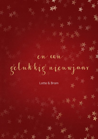 Kerstkaart staand rood gouden kerstboom - Een gouden kerst 3