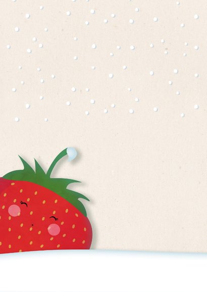 Kerstkaart staand strawberry Berry Christmas 2