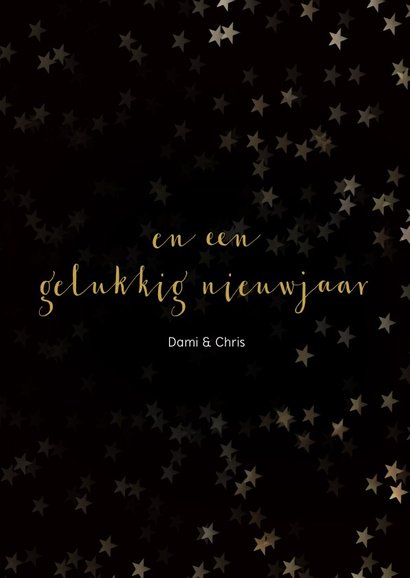 Kerstkaart staand zwart gouden kerstboom - Een gouden kerst 3