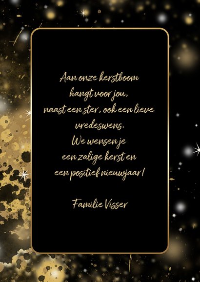 Kerstkaart ster 2019 goud 3