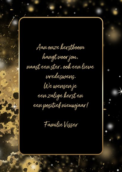 Kerstkaart ster 2021 goud 3