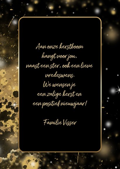Kerstkaart ster 2027 goud 3
