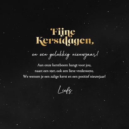 Kerstkaart ster fijne kerstdagen gelukkig 2026 goud 3