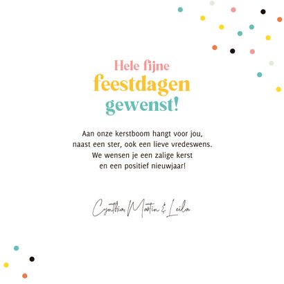 Kerstkaart ster foto kleurrijk grappig confetti kerstboom 3