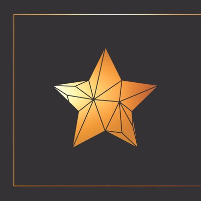 Kerstkaart ster in origami stijl 2