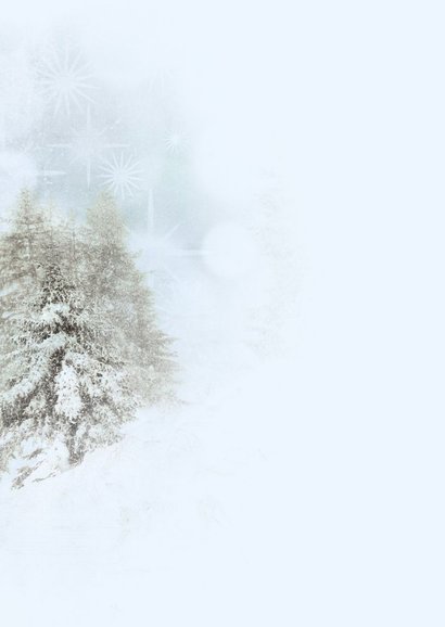 Kerstkaart sterkte bos sneeuw met ree 2