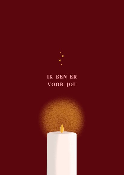 Kerstkaart sterkte met kaars en hulst 2