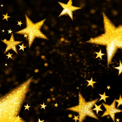 Kerstkaart sterren confetti goud glitter 2