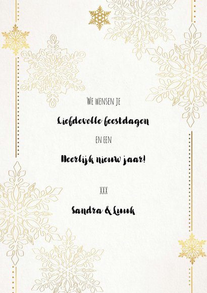 Kerstkaart sterren en fotolijst goud beige 3