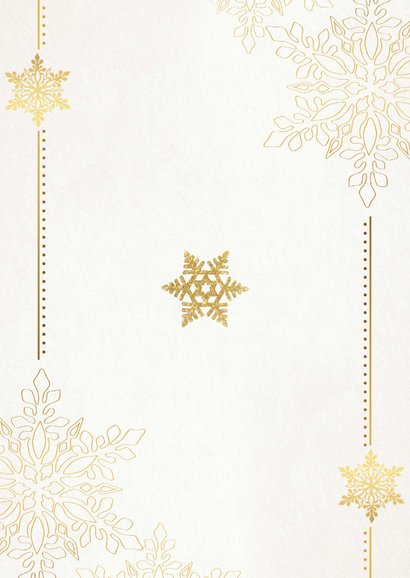 Kerstkaart sterren en fotolijst goud beige Achterkant