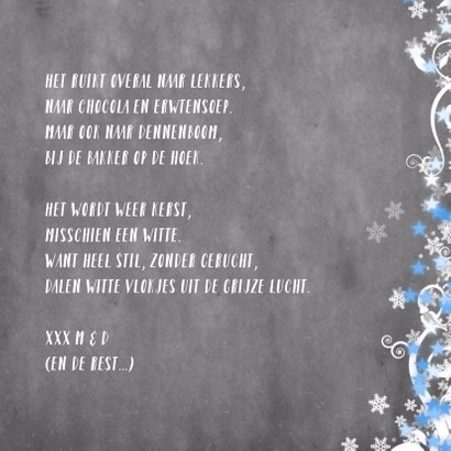 Kerstkaart sterren en krijtbord RB 3