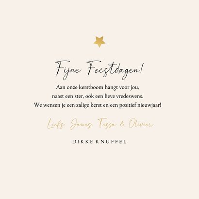Kerstkaart sterren goud lieve kerstgroetjes foto 3