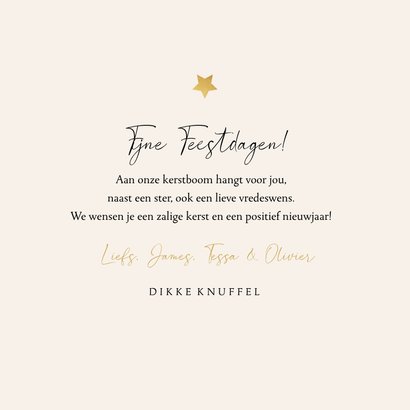 Kerstkaart sterren goud lieve kerstgroetjes foto 3
