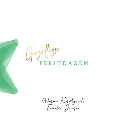 Kerstkaart sterren groen zwart goud 3