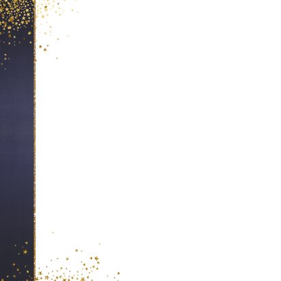 Kerstkaart stijlvol blauw gouden sterren en wereldbol 2021 2