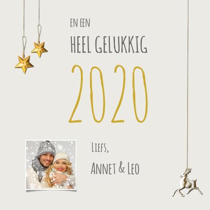 Kerstkaart stijlvol eigen foto rendier 2020 3