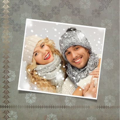 Kerstkaart stijlvol eigen foto's en rendier 2