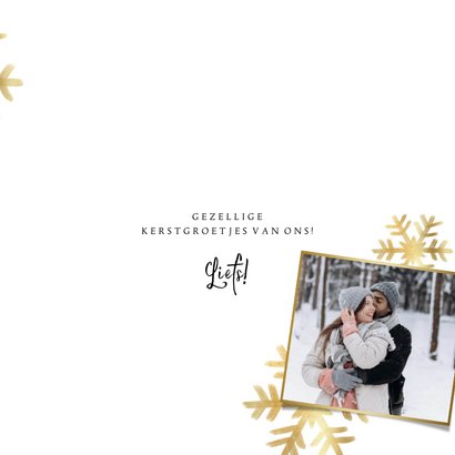 Kerstkaart stijlvol fotokaart kerststerren goudlook  3