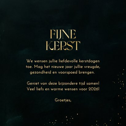 Kerstkaart stijlvol grote tekst fijne kerst groen goud 3