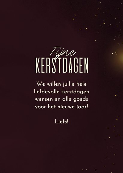 Kerstkaart stijlvol kerstbal 2026 paars fijne kerst 3