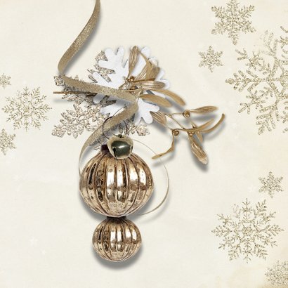 Kerstkaart stijlvol klassiek taupe 2021 2