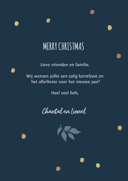 Kerstkaart stijlvol met foto en goudlook accenten 3
