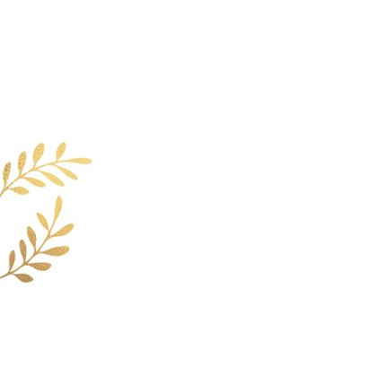 Kerstkaart stijlvol met kersttakken goud 2